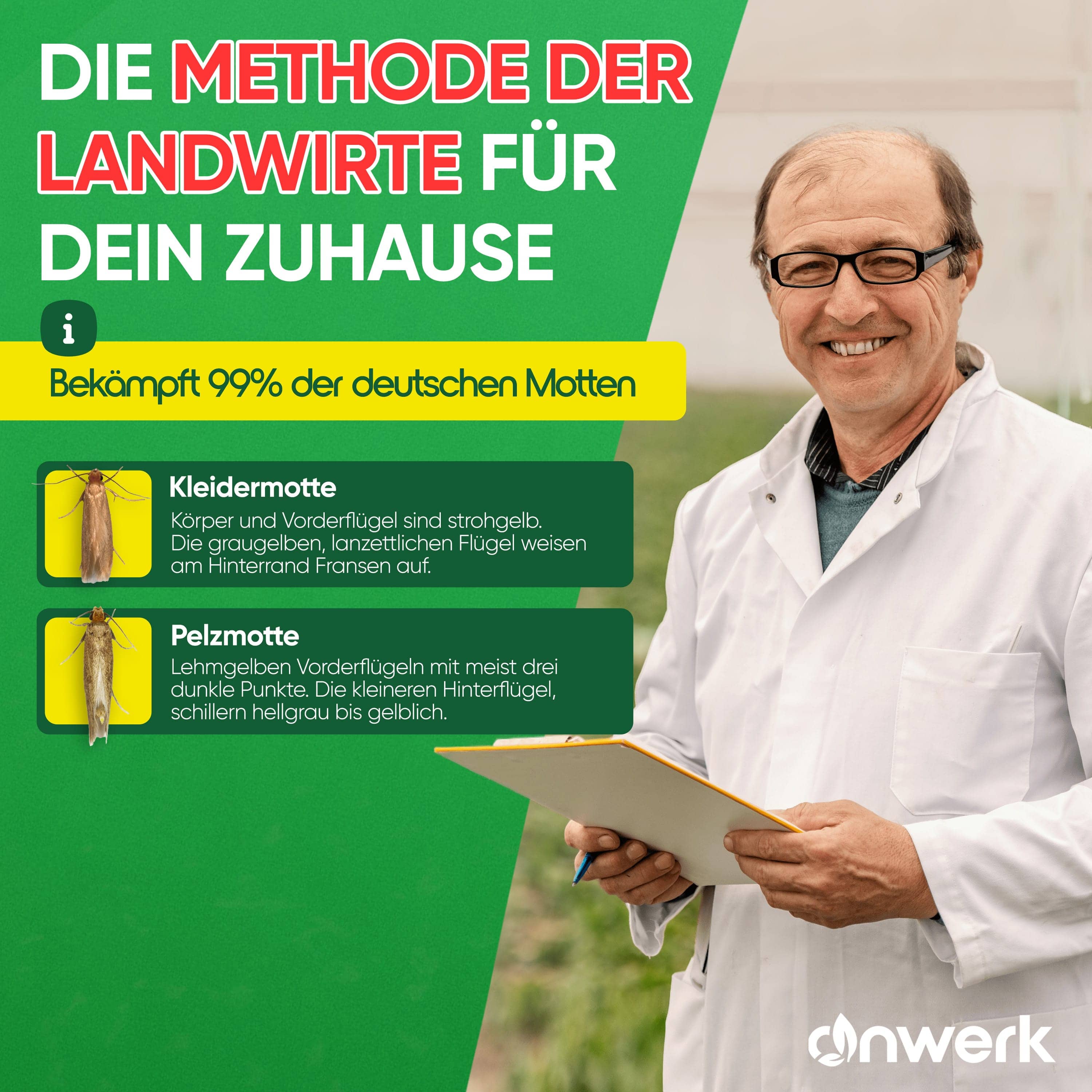 Anwerk - Schlupfwespen gegen Kleidermotte, Pelzmotte und Textilmotte. Für einen mottenfreien Kleiderschrank und Kleidung