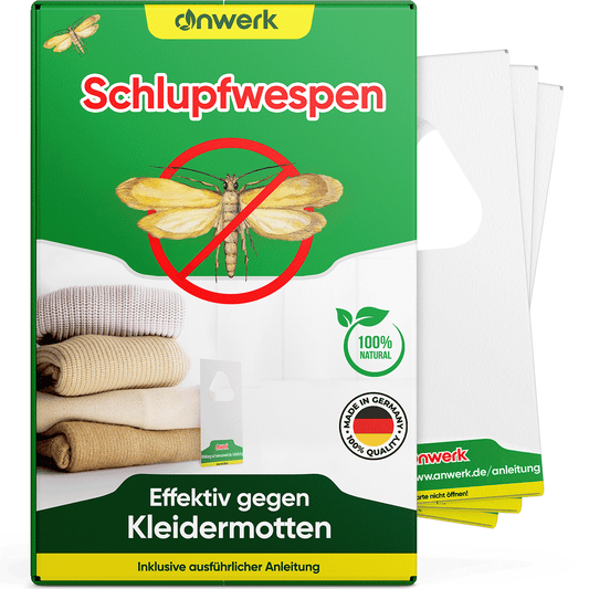 Anwerk Schlupfwespen gegen Kleidermotten - Motten im Kleiderschrank und Kleidung loswerden - Jetzt bestellen