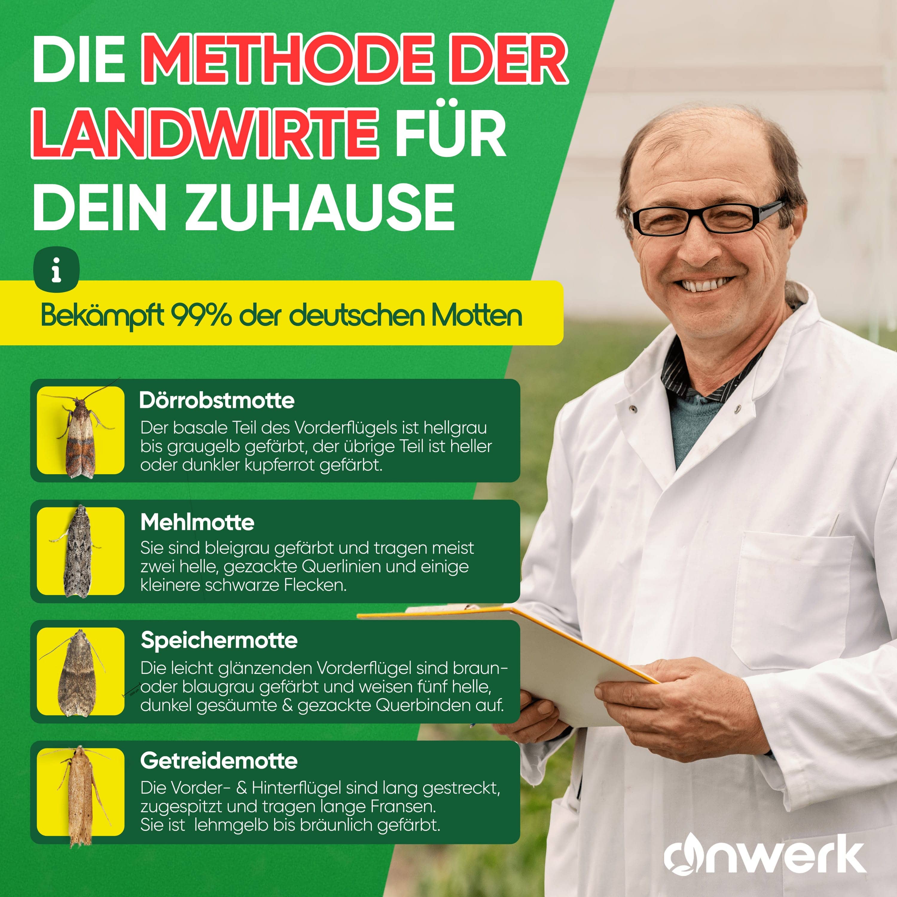 Anwerk Schlupfwespen gegen Dörrobstmotten, Mehlmotten, Speichermotten, Getreidemotten